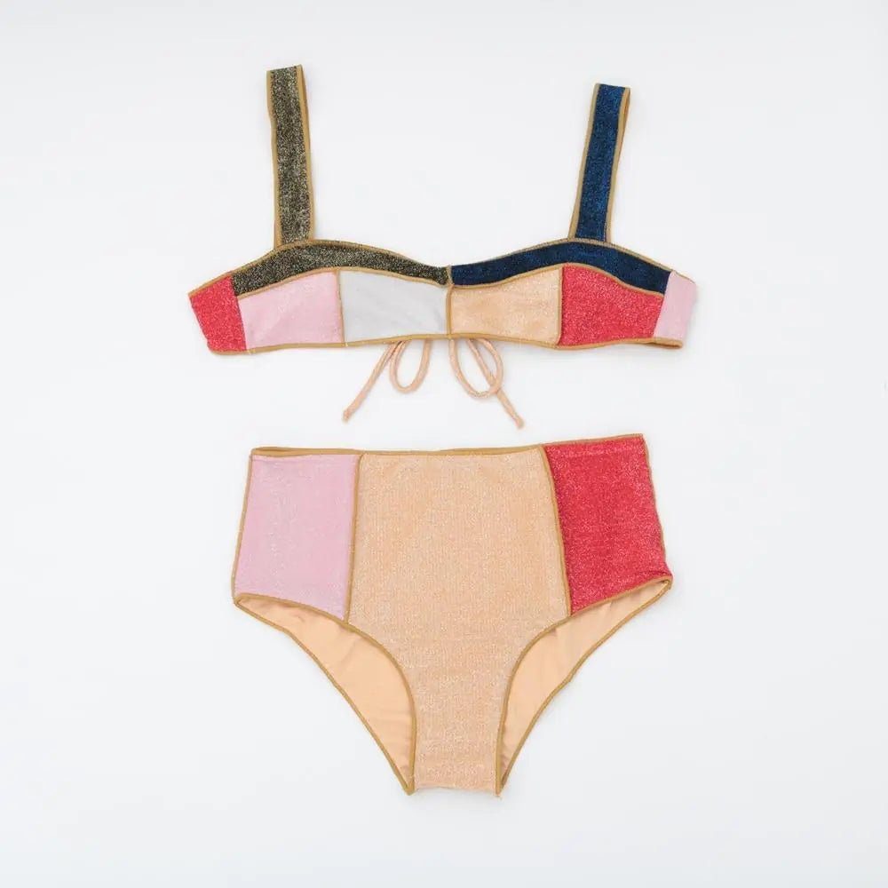 Harriet High Waist Patchwork Bikini - Swimwear.ca